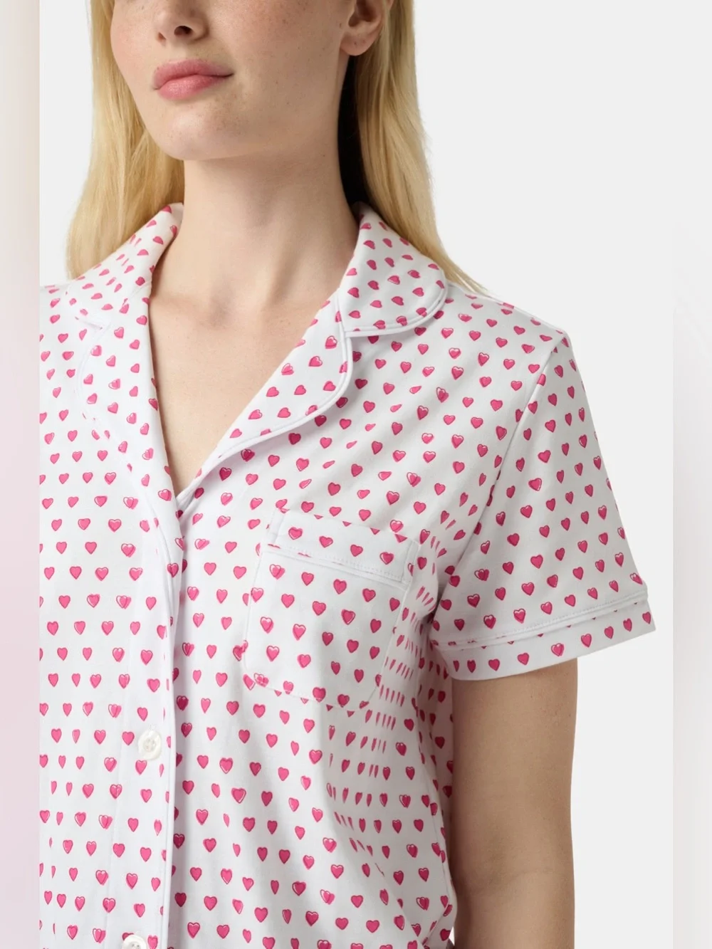 Roller Rabbit Pink Hearts Fiora Pajama Top